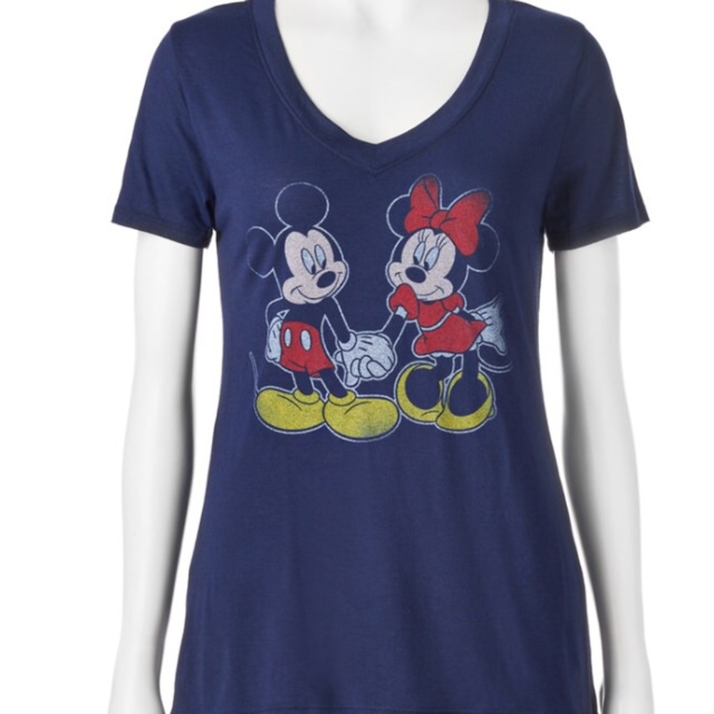 Mickey Minnie Mouse Disney graphic Tee juniors L
